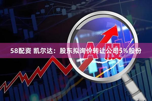 58配资 凯尔达:股东拟询价转让公司5%股份