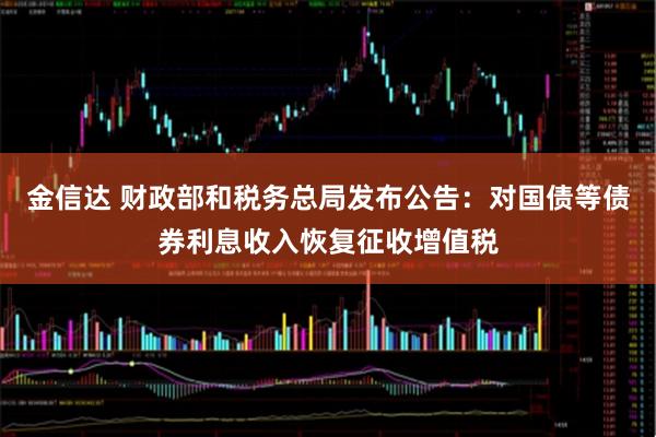 金信达 财政部和税务总局发布公告：对国债等债券利息收入恢复征收增值税