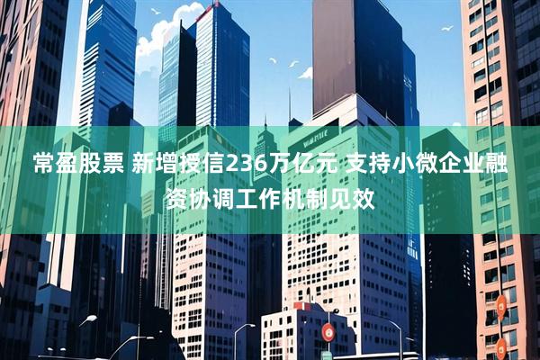 常盈股票 新增授信236万亿元 支持小微企业融资协调工作机制见效